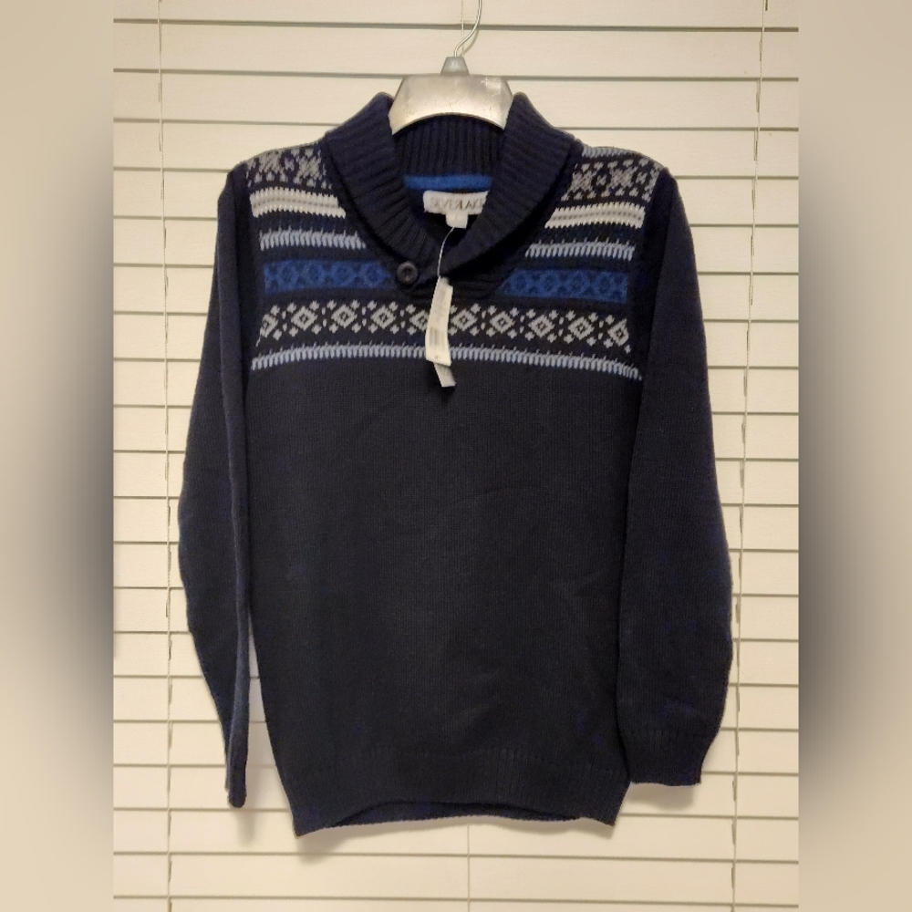 Boys Silverlake Navy Blue Patterned Sweater Size Large NWT